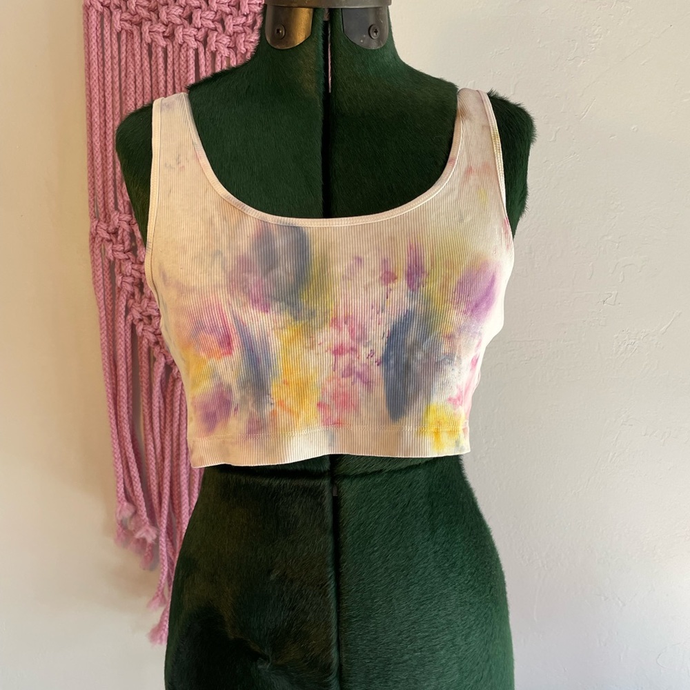 Ice dyed ribbed bra